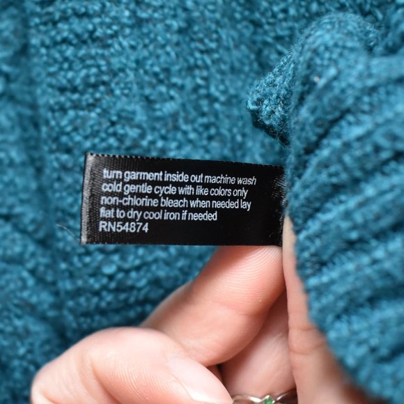 NWT $70 "The Limited" Cable Knit Pullover Sweater - Teal, Womens Medium - Picture 10 of 10